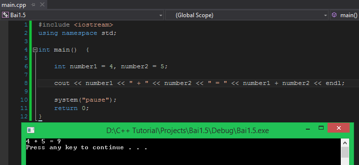 Nhập và xuất dữ liệu trong c++