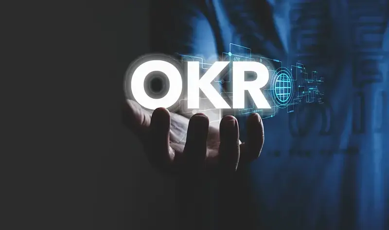 Team collaborating on OKR implementation for better results