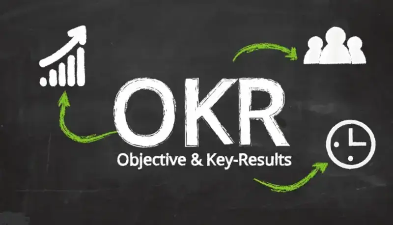 Software development team implementing OKRs in a collaborative environment